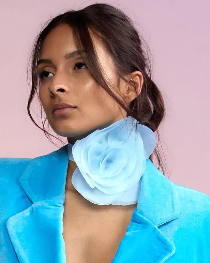 Women Cynthia Rowley Accessories Organza Flower Ties Blue