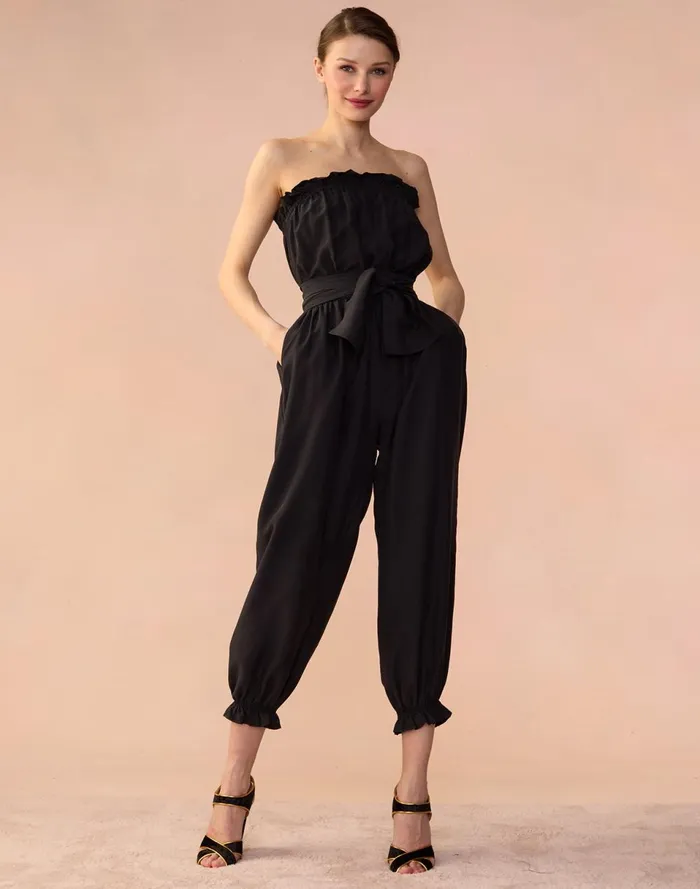Women Cynthia Rowley Bottoms Cassis Jumpsuit Black
