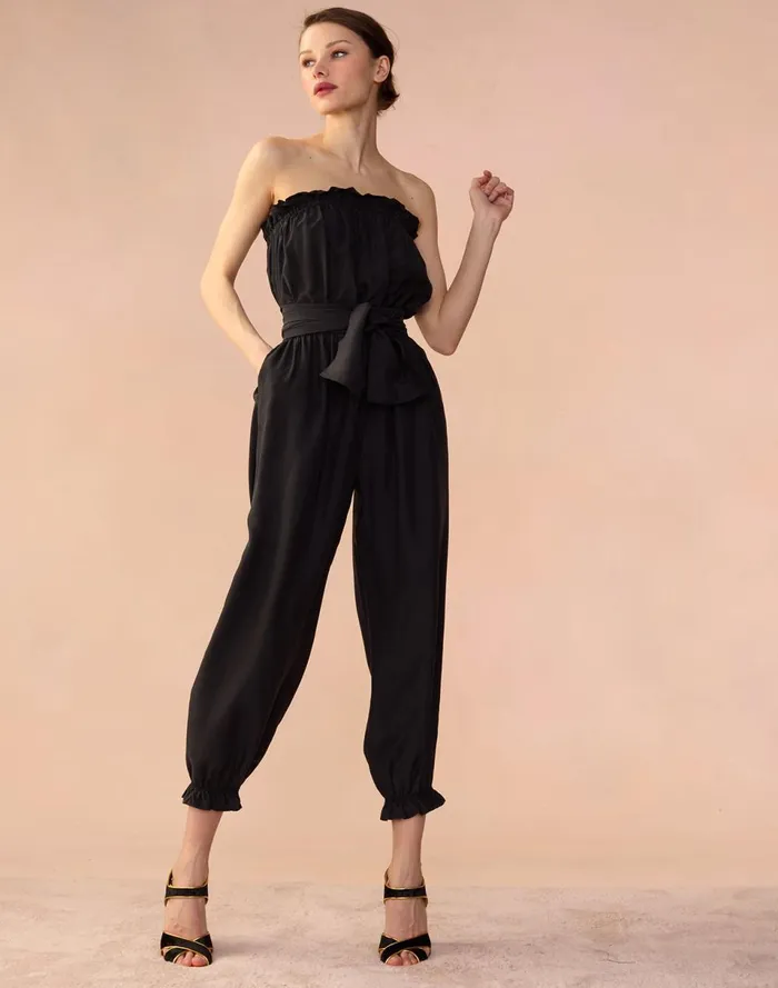 Women Cynthia Rowley Bottoms Cassis Jumpsuit Black
