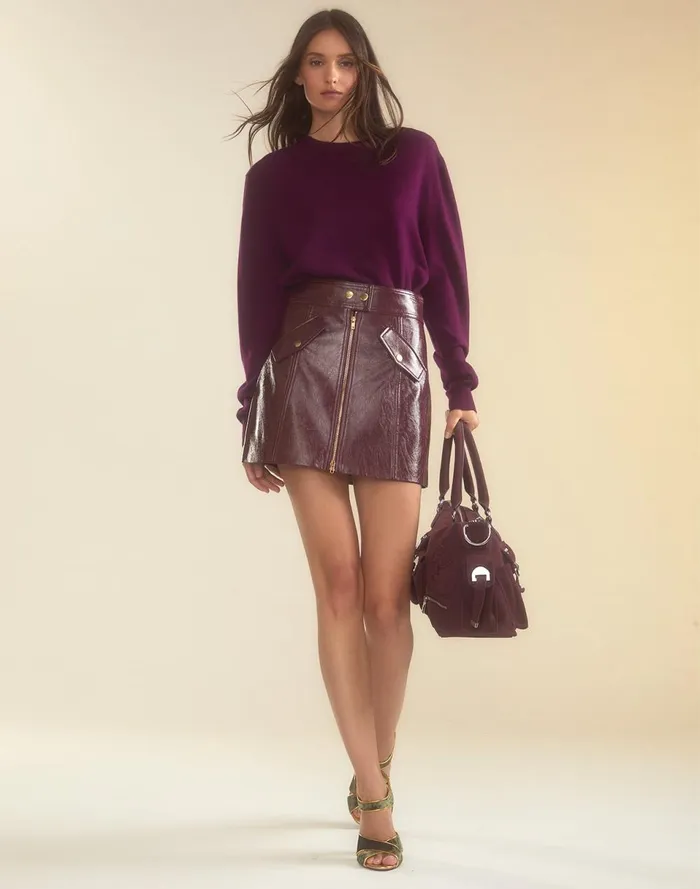 Women Cynthia Rowley Bottoms Harper Vegan Leather Skirt Oxbld