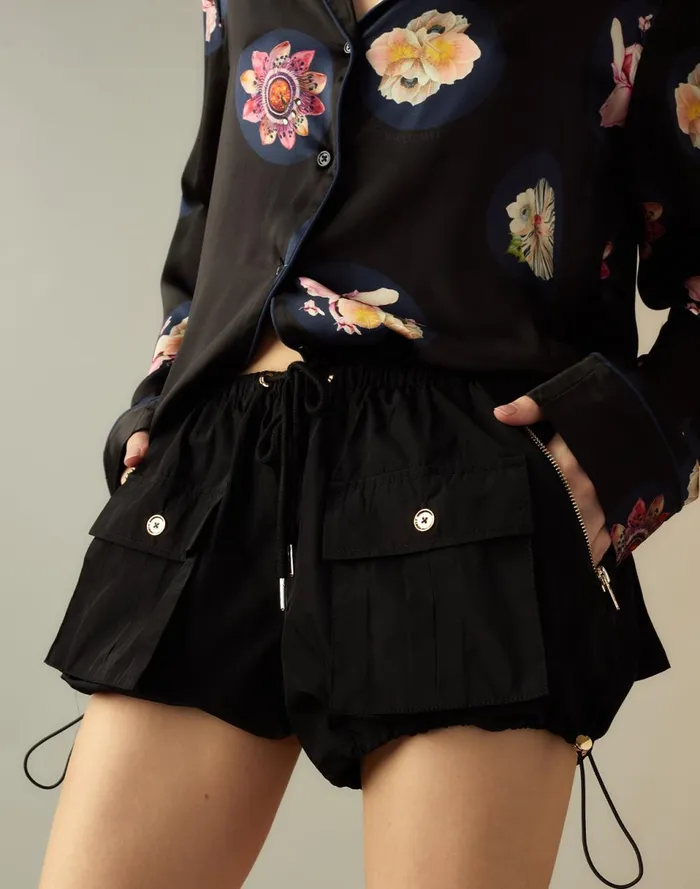 Women Cynthia Rowley Bottoms Nylon Cargo Shorts Black Women Cynthia Rowley Bottoms Nylon Cargo Shorts Black