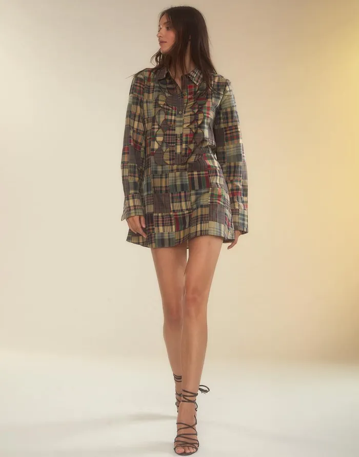 Women Cynthia Rowley Dresses Madrid Madras Tuxedo Dress Plaid