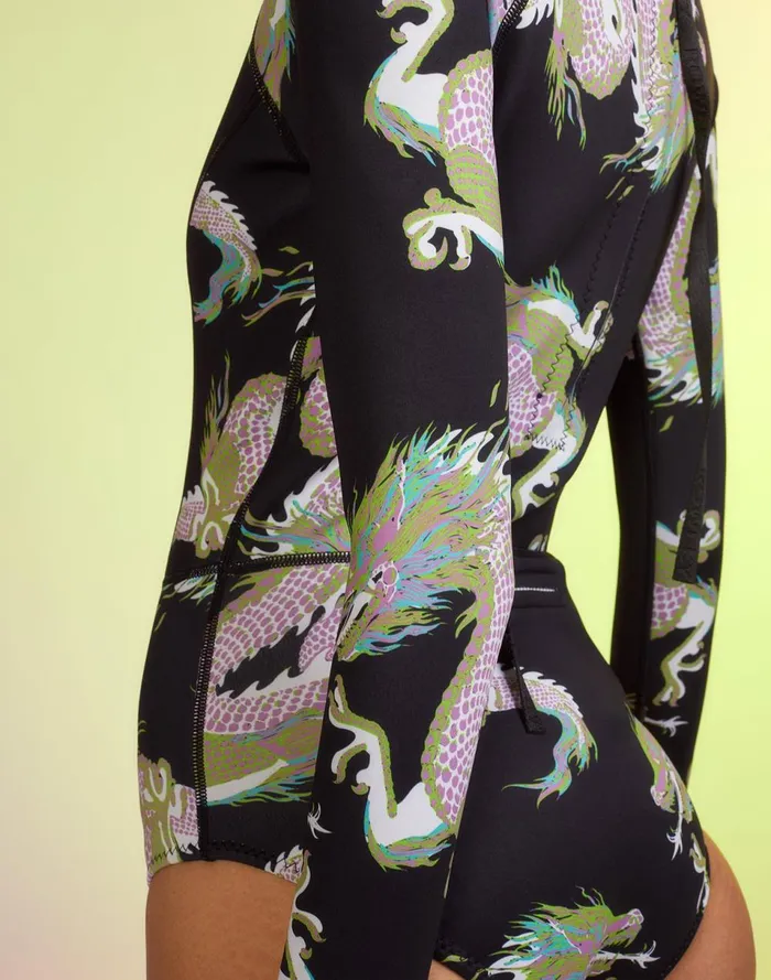 Women Cynthia Rowley Swim Dragon Wetsuit Black
