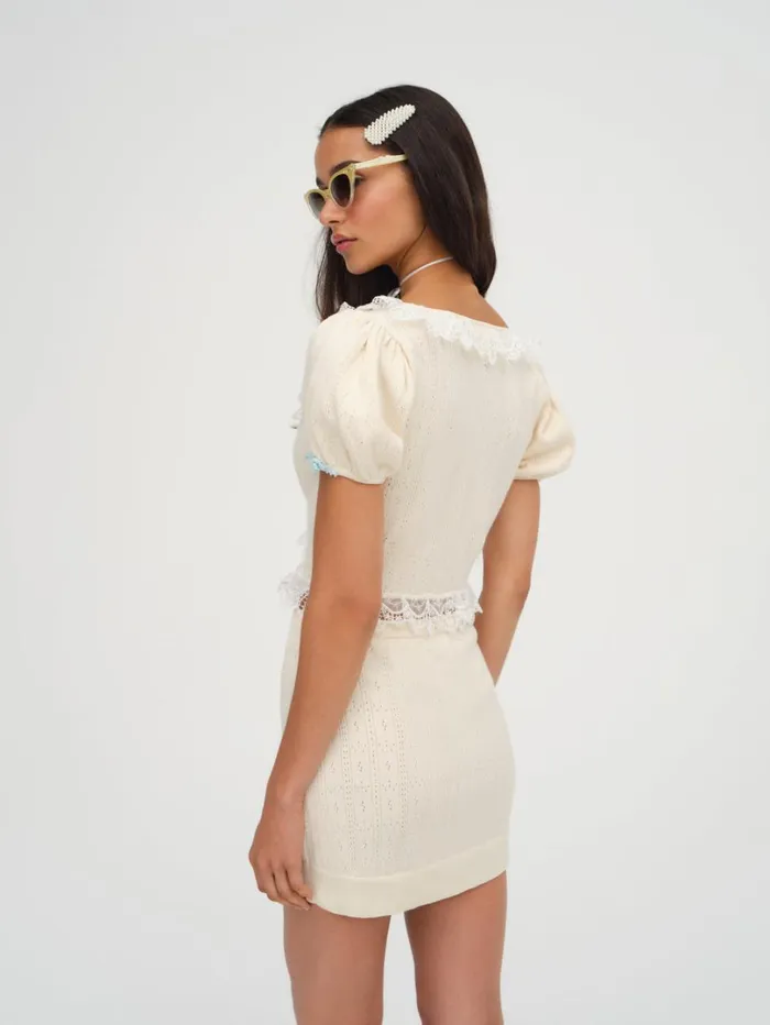 Women Daniela Knit Top Beige For Love and Lemons Tops