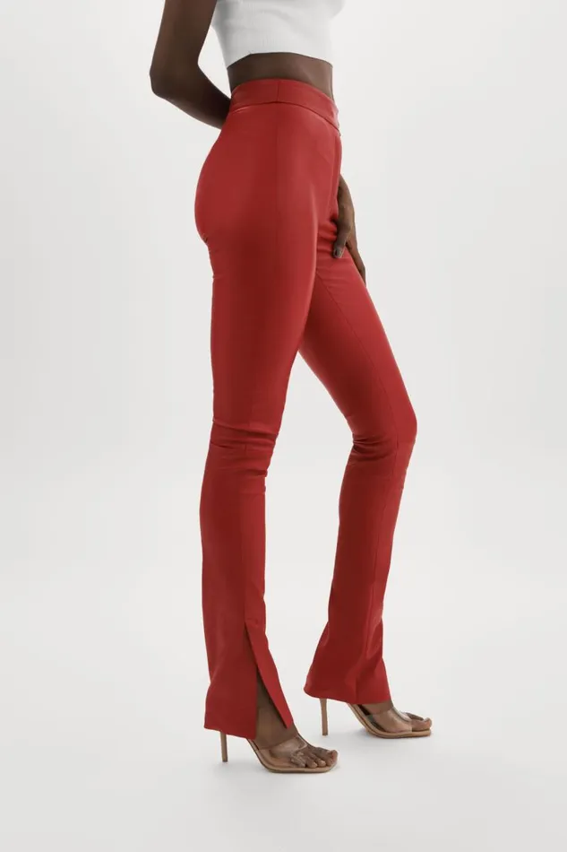 Women DAWN Stretch Leather Pants Ruby Red LAMARQUE Pants and Shorts Women DAWN Stretch Leather Pants Ruby Red LAMARQUE Pants and Shorts