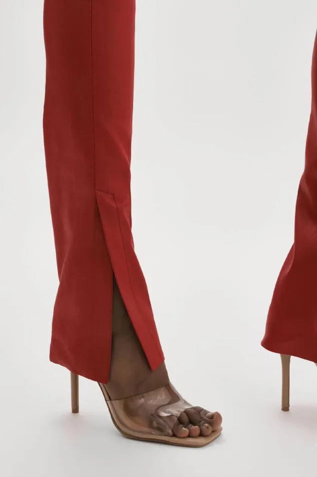 Women DAWN Stretch Leather Pants Ruby Red LAMARQUE Pants and Shorts Women DAWN Stretch Leather Pants Ruby Red LAMARQUE Pants and Shorts