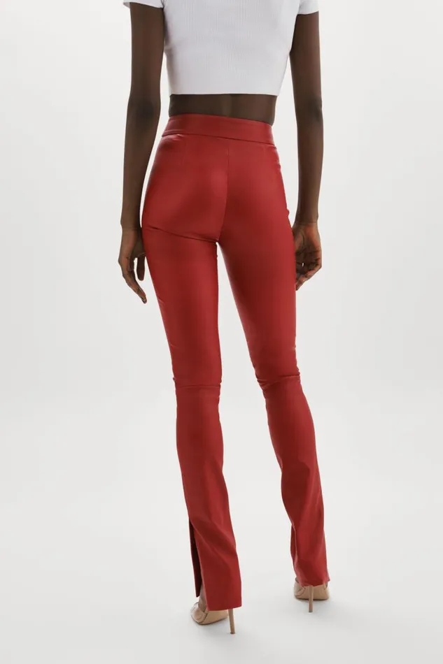 Women DAWN Stretch Leather Pants Ruby Red LAMARQUE Pants and Shorts Women DAWN Stretch Leather Pants Ruby Red LAMARQUE Pants and Shorts