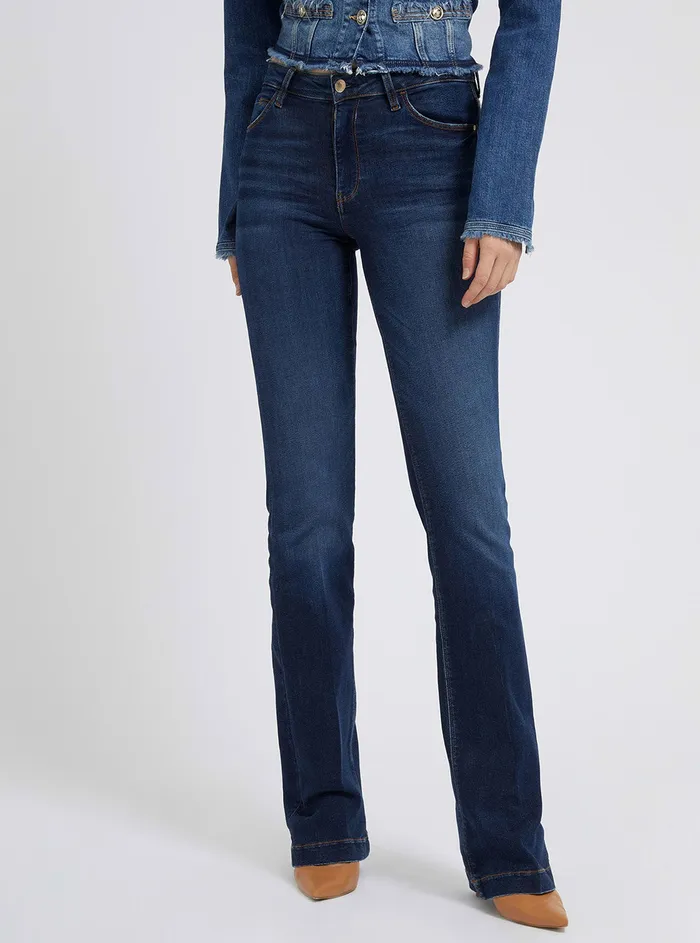 Women Denim GUESS Eco Midrise Slim Sexy Boot Denim Jeans In Carrie Dark Wash
