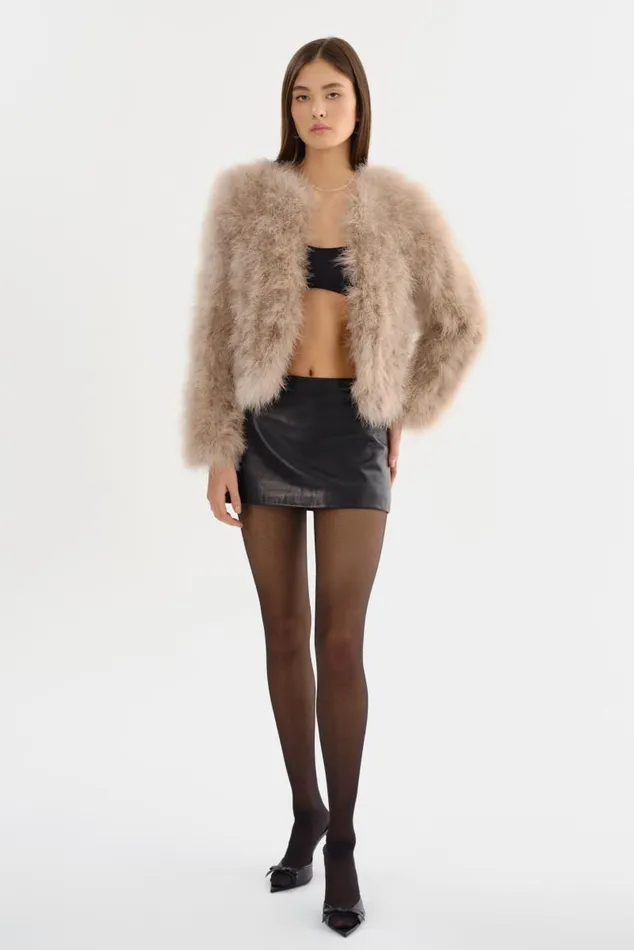 Women DEORA Feather Jacket Champagne LAMARQUE Feather Jackets Women DEORA Feather Jacket Champagne LAMARQUE Feather Jackets