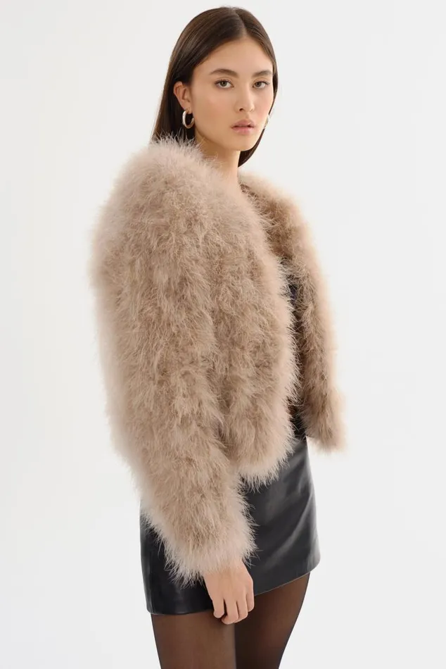 Women DEORA Feather Jacket Champagne LAMARQUE Feather Jackets Women DEORA Feather Jacket Champagne LAMARQUE Feather Jackets