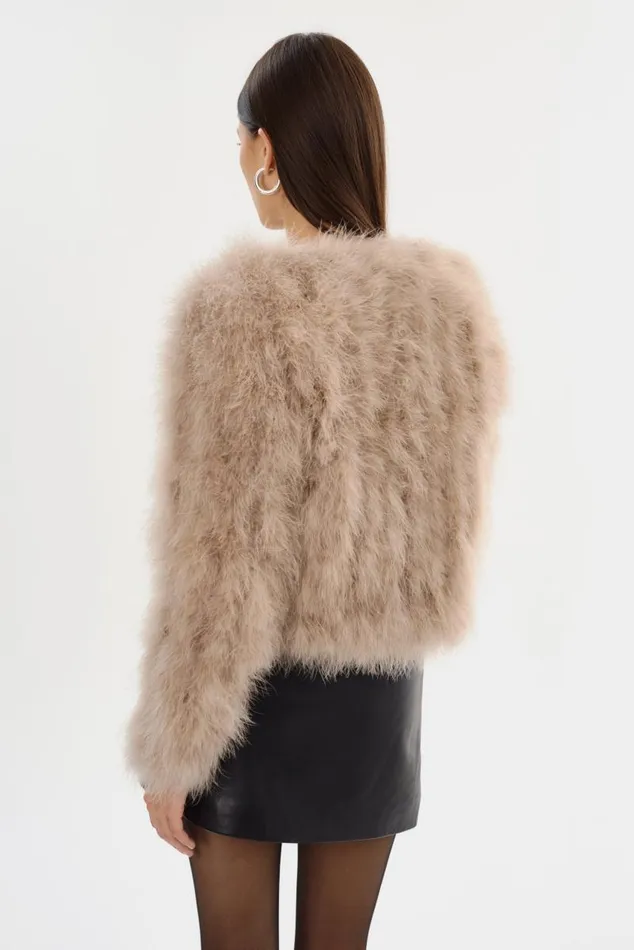 Women DEORA Feather Jacket Champagne LAMARQUE Feather Jackets Women DEORA Feather Jacket Champagne LAMARQUE Feather Jackets