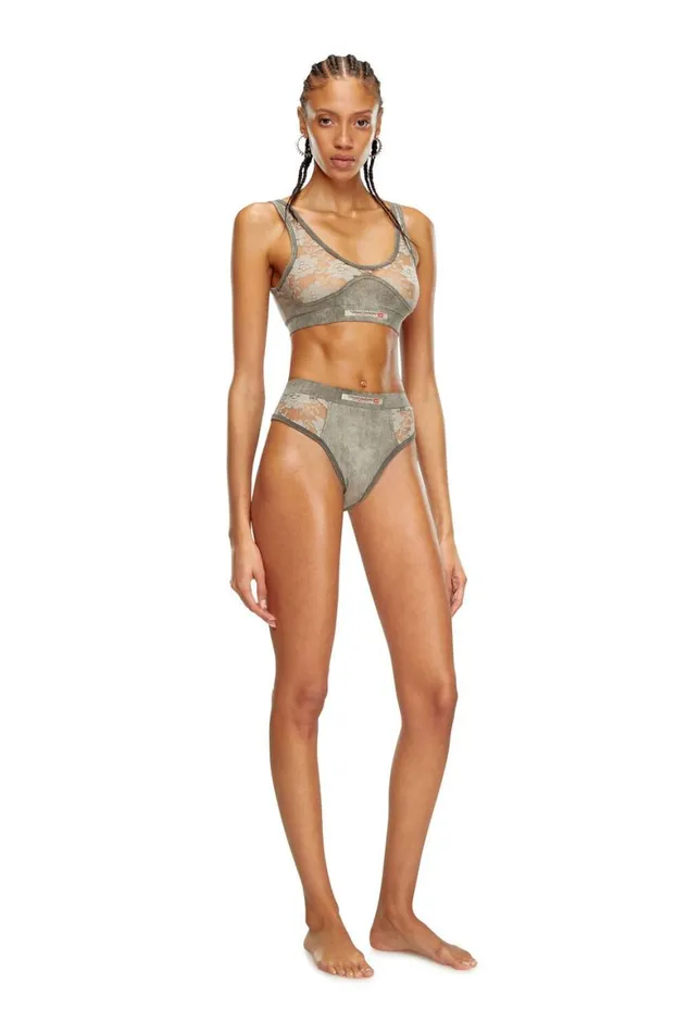 Women Diesel Underwear and Socks UFPNDENIMLACEBIKINIBRIEF Dark Grey