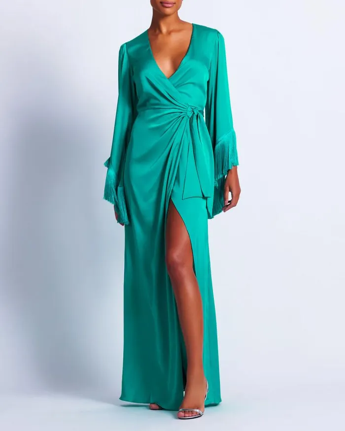 Women Dresses and Jumpsuits PatBO Fringe Trim Wrap Dress FINAL SALE Curaao