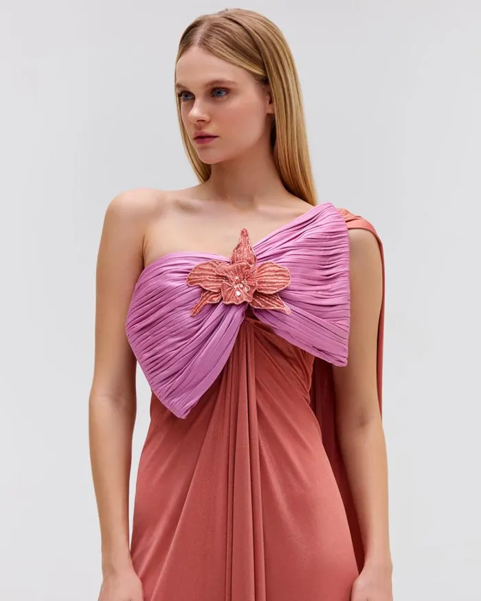 Women Dresses and Jumpsuits PatBO Metallic Jersey One Shoulder Maxi Dress FINAL SALE Terracotta