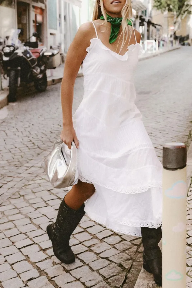 Women Dresses Cotton On Milly Spliced Asymmetrical Midi Dress White
