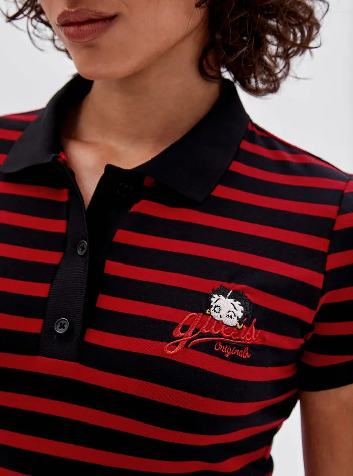 Women Dresses GUESS Guess Originals X Betty Boop Black Multi Polo Mini Dress
