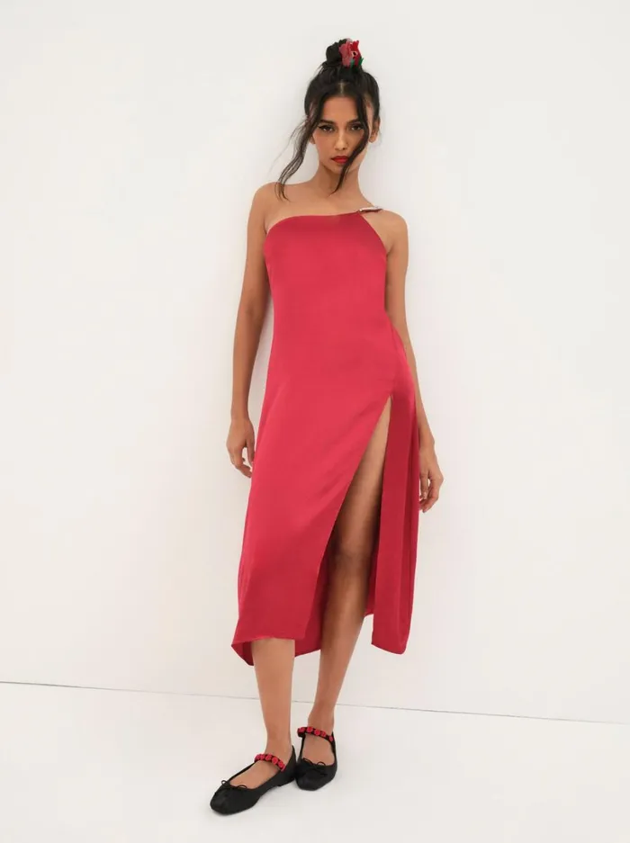 Women Elora Midi Dress Red For Love and Lemons Dresses Women Elora Midi Dress Red For Love and Lemons Dresses