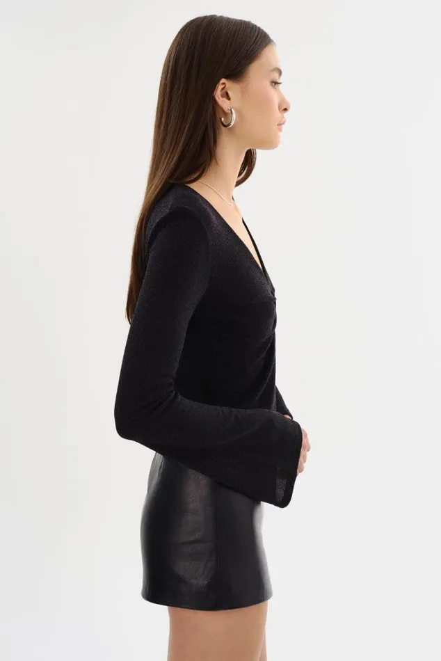 Women ELSIE Lurex Knit Top Black LAMARQUE Tops Women ELSIE Lurex Knit Top Black LAMARQUE Tops