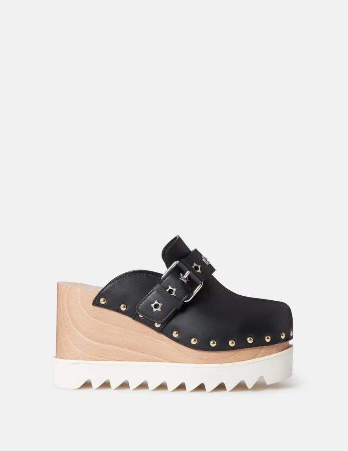 Women Elyse StarStudded Mules Black Stella McCartney Wedges