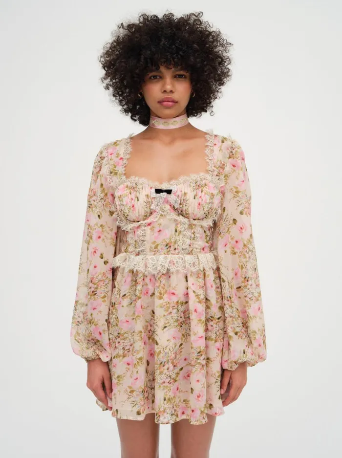 Women Emmaline Mini Dress Yellow For Love and Lemons Dresses