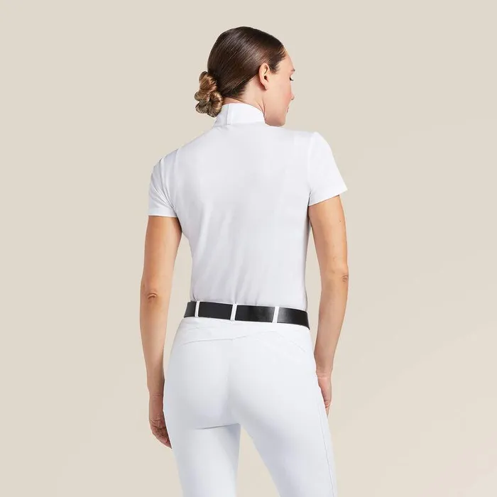 Women English Riding Ariat Aptos Show Shirt White