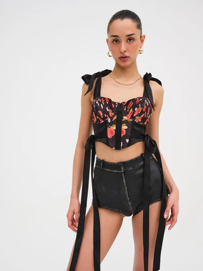 Women Eugene Corset Top Black For Love and Lemons Tops