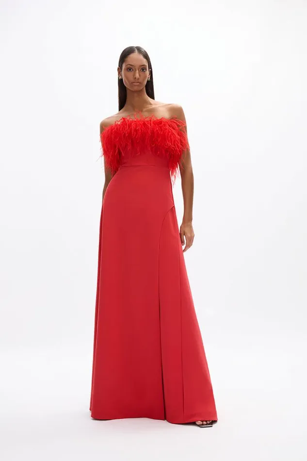 Women Evening Dresses Rachel Gilbert Link Gown Bright Red