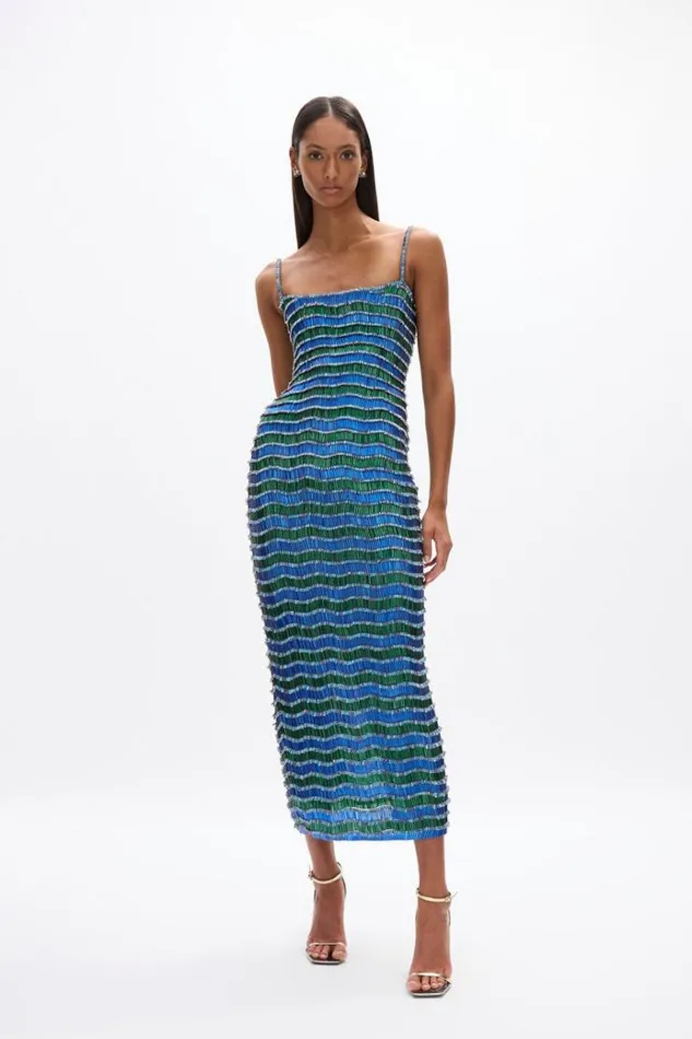 Women Evening Dresses Rachel Gilbert Zeph Gown BlueGreen