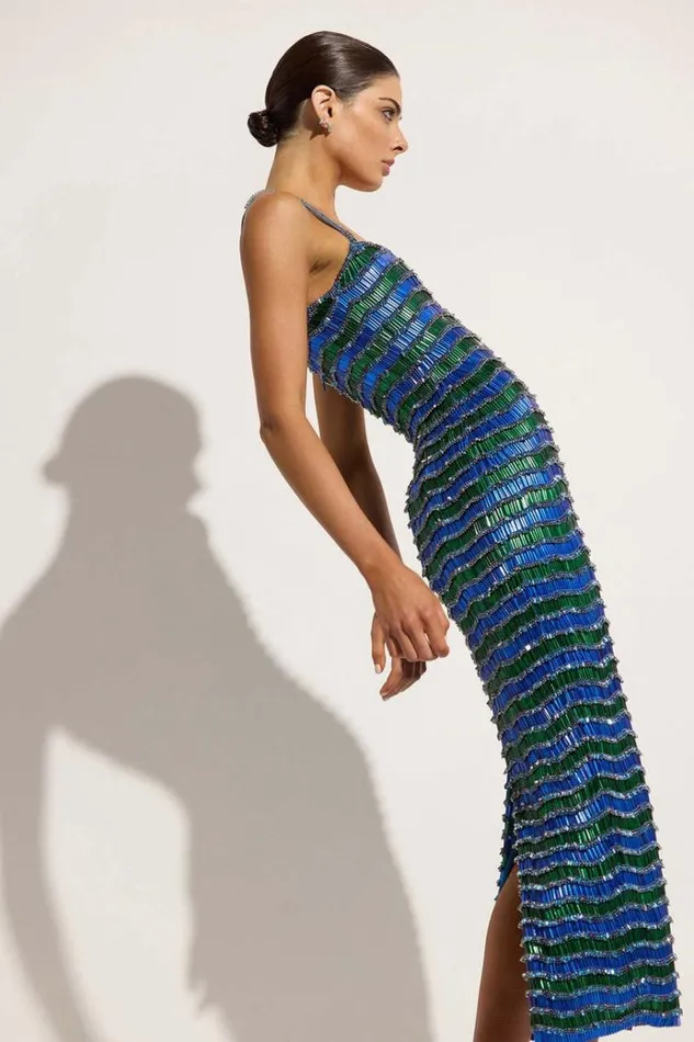 Women Evening Dresses Rachel Gilbert Zeph Gown BlueGreen Women Evening Dresses Rachel Gilbert Zeph Gown BlueGreen