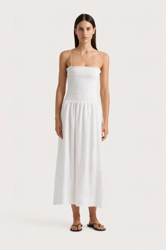 Women Faithfull The Brand Dresses Geriba Midi Dress White