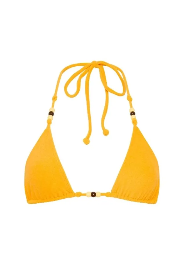 Women Faithfull The Brand Swim San Marco Bikini Top Citrus Towelling 8211 Final Sale