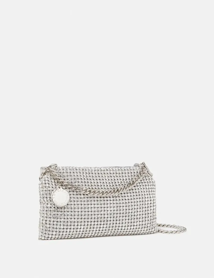 Women Falabella Crystal Mesh Shoulder Bag Metallic Silver Stella McCartney Mini Bags And Clutches Women Falabella Crystal Mesh Shoulder Bag Metallic Silver Stella McCartney Mini Bags And Clutches