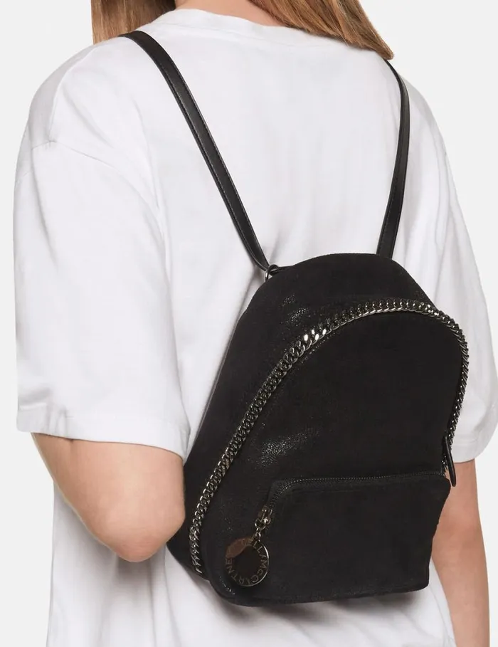 Women Falabella Mini Backpack Midnight Black Stella McCartney Iconic Falabella