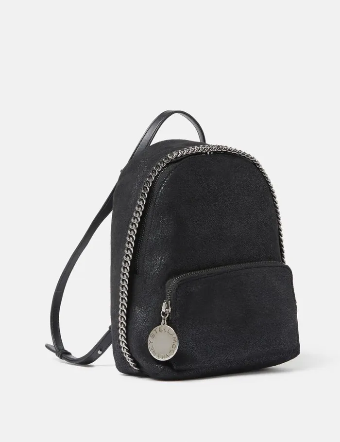 Women Falabella Mini Backpack Midnight Black Stella McCartney Iconic Falabella
