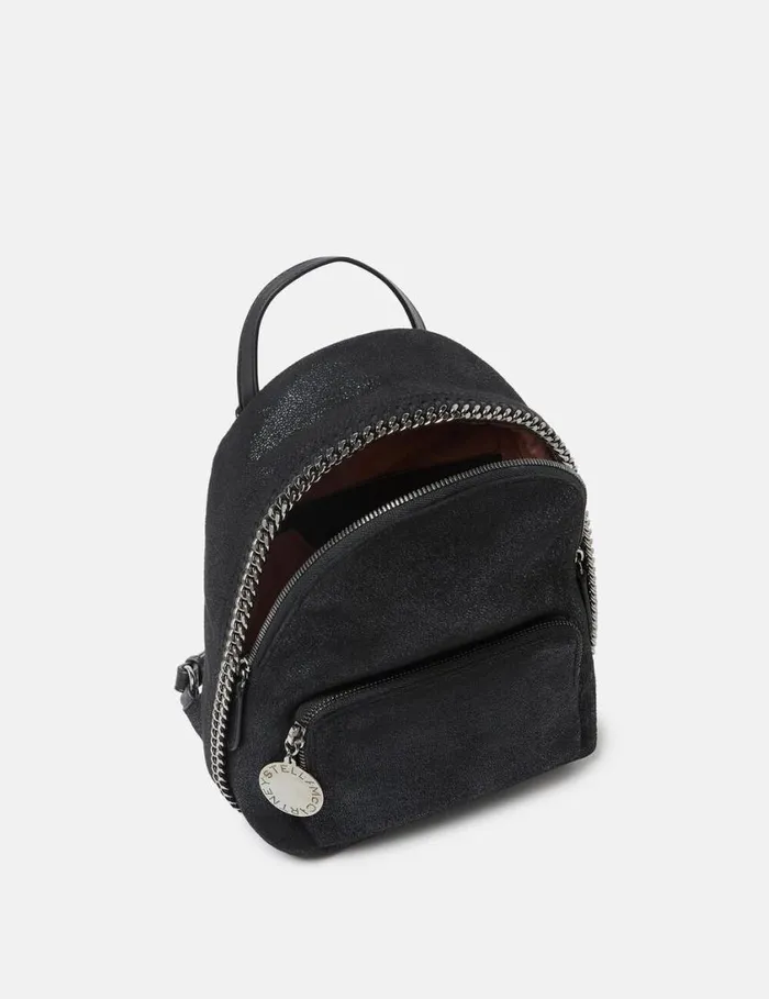 Women Falabella Mini Backpack Midnight Black Stella McCartney Iconic Falabella