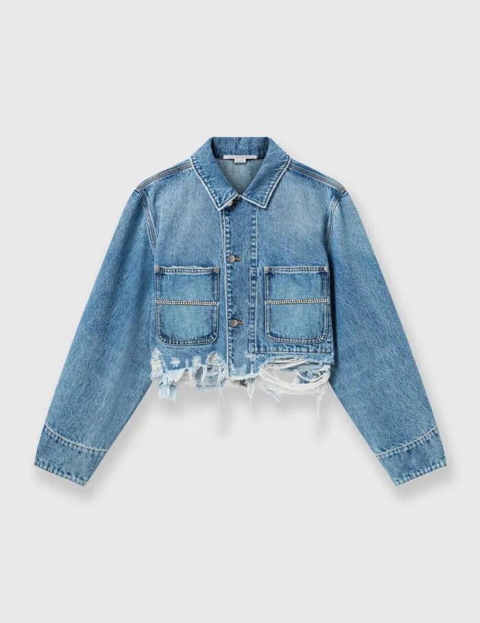 Women Falabella Pocket Denim Jacket Blue Stella McCartney Coats And Jackets