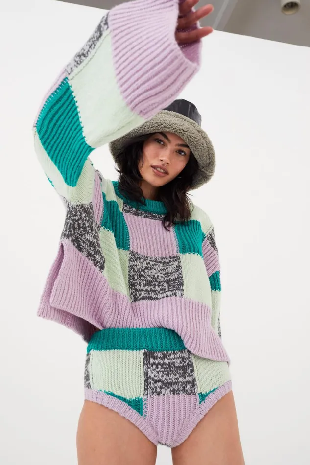 Women Finley Sweater Green For Love and Lemons Knitwear Women Finley Sweater Green For Love and Lemons Knitwear