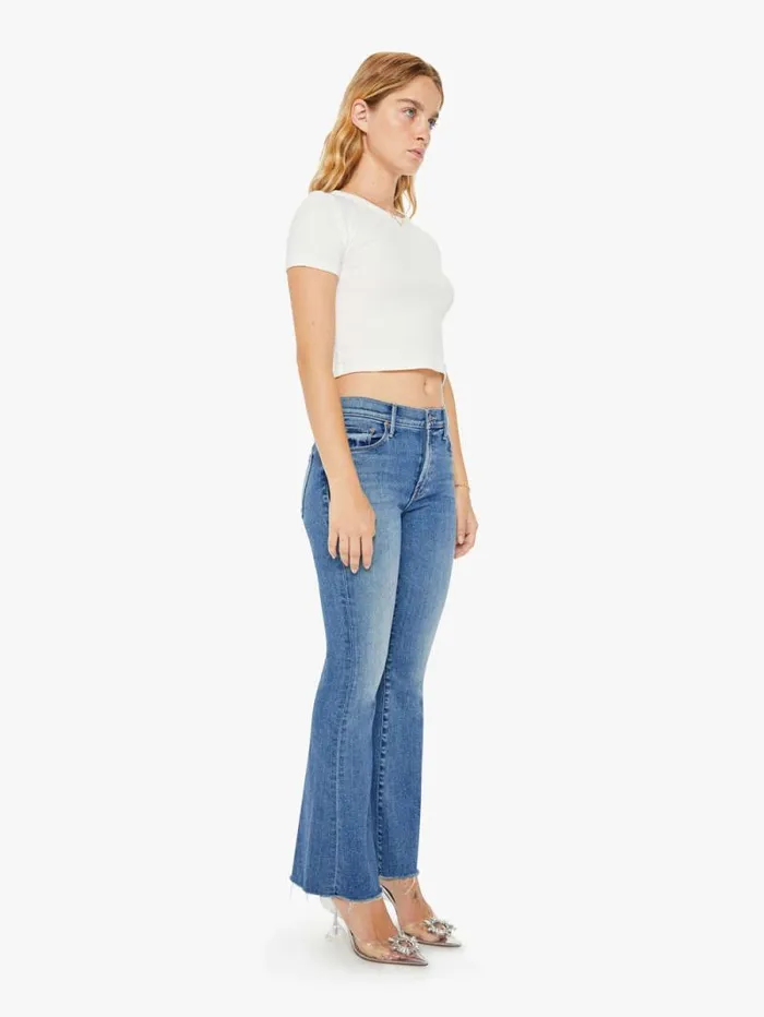 Women Flare Mother Denim PETITES The Lil039 Weekender Fray Blue medium