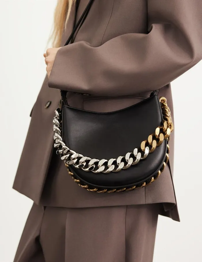Women Frayme Small Shoulder Bag Black Stella McCartney Mini Bags And Clutches