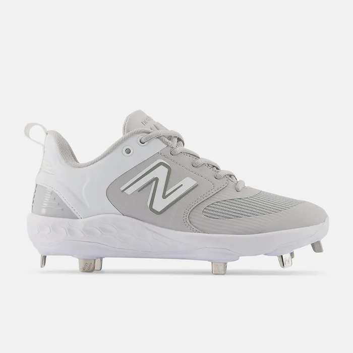 Women Fresh Foam X Velo V3 Metal Grey With White New Balance Softball