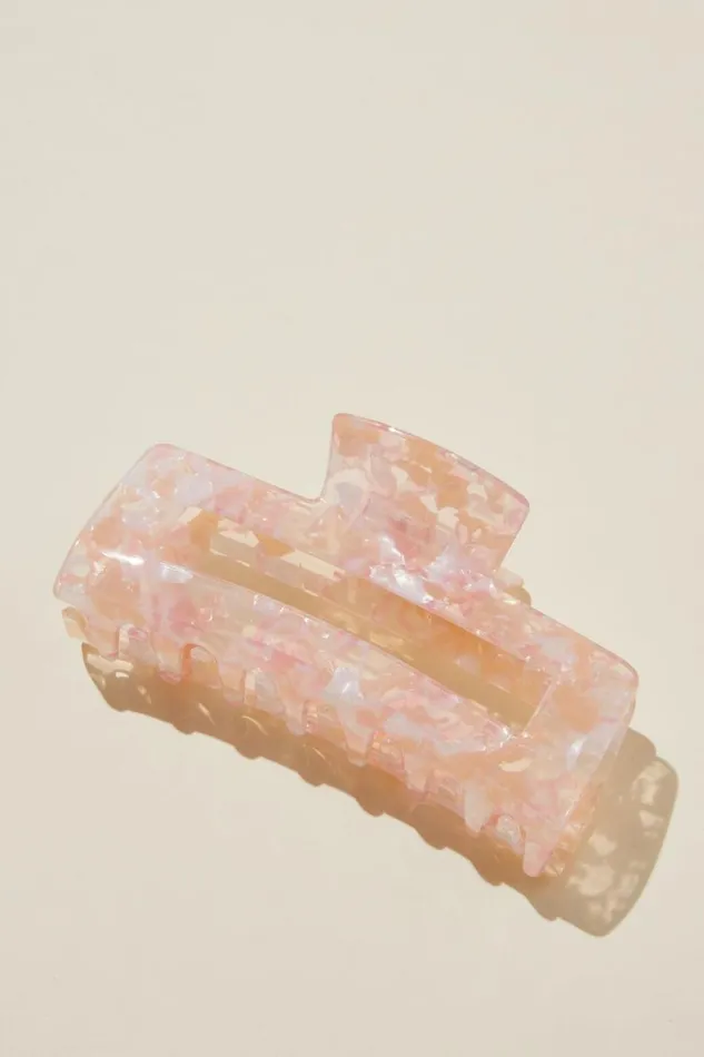 Women Hair Accessories Cotton On Extra Large Amber Hair Claw Pink Marble