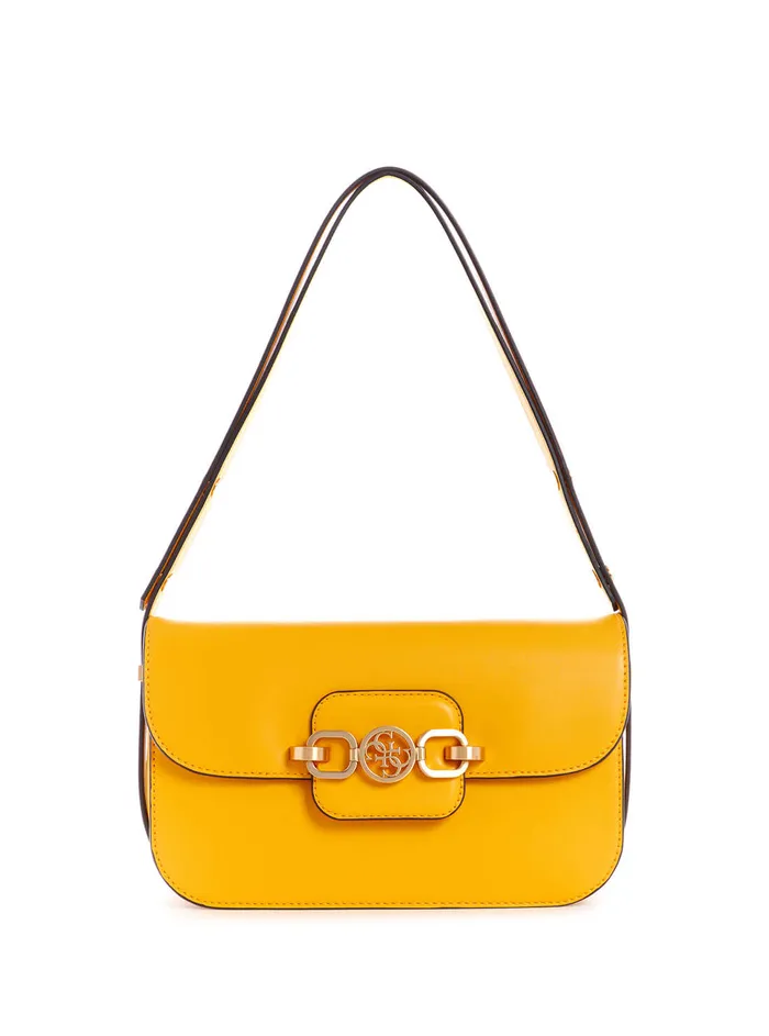 Women Half Flap GUESS Yellow Hensely Convertible Shoulder Bag