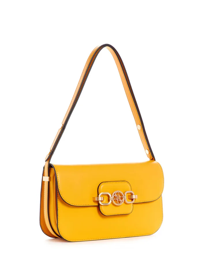 Women Half Flap GUESS Yellow Hensely Convertible Shoulder Bag
