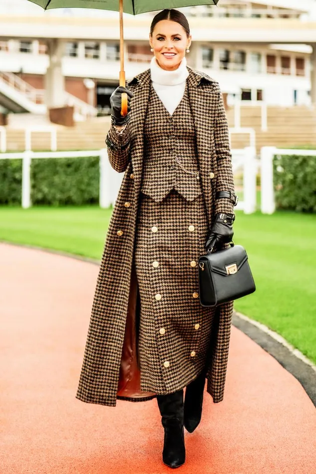 Women Hampton Waistcoat Chocolate Houndstooth Holland Cooper Tailoring