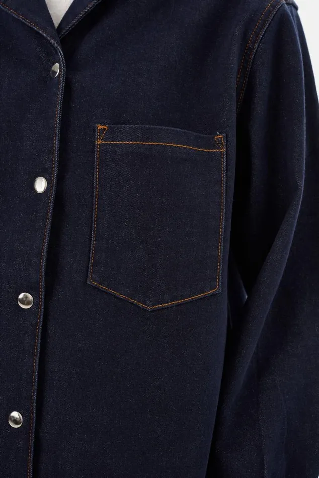 Women HAYA D Denim Shacket Dark Indigo LAMARQUE Shackets Women HAYA D Denim Shacket Dark Indigo LAMARQUE Shackets