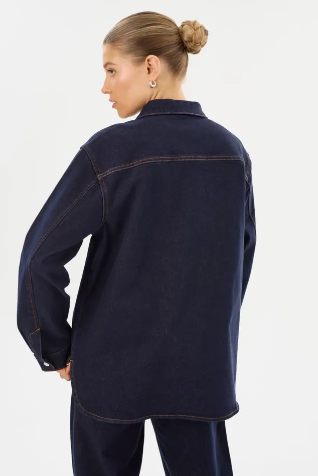 Women HAYA D Denim Shacket Dark Indigo LAMARQUE Shackets Women HAYA D Denim Shacket Dark Indigo LAMARQUE Shackets