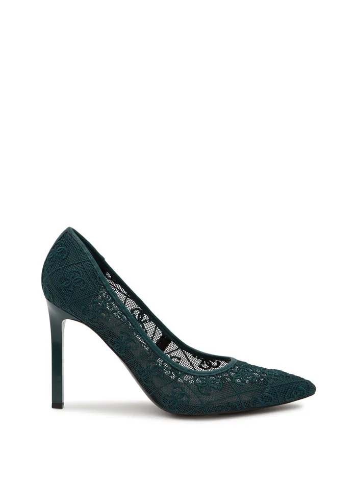 Women Heels GUESS Green Seannay Logo Pumps