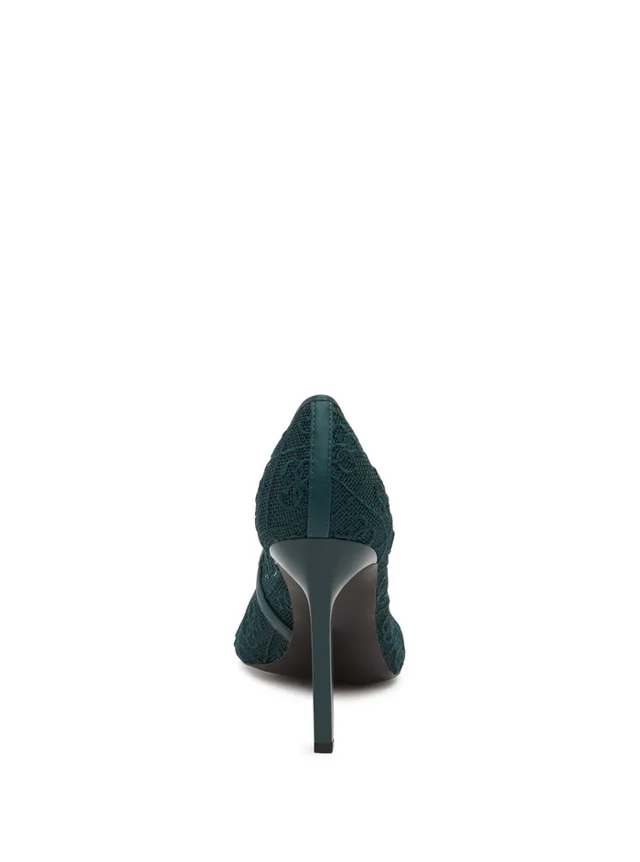 Women Heels GUESS Green Seannay Logo Pumps