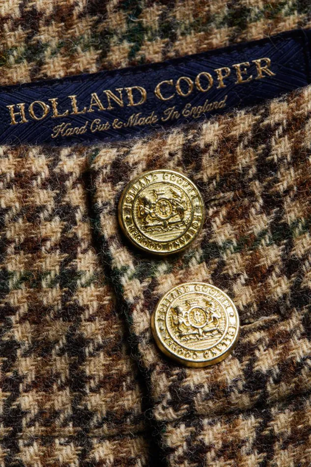 Women High Waisted Peg Trouser Hailes Green Tweed Holland Cooper Tailoring