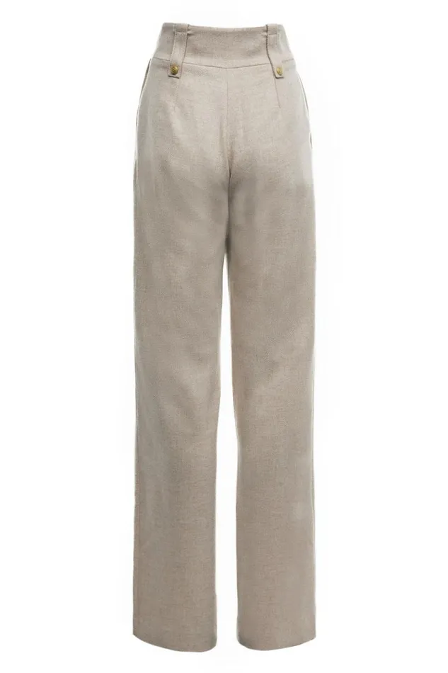 Women High Waisted Straight Trouser Oatmeal Holland Cooper Tailoring Women High Waisted Straight Trouser Oatmeal Holland Cooper Tailoring